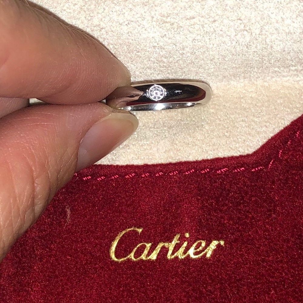 Cartier Platinum Diamond Wedding Band Ring